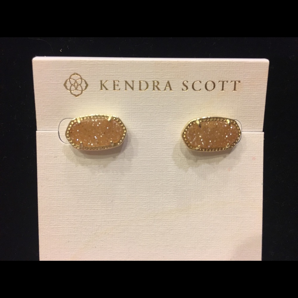 Kendra Scott Ellie Earrings With Sand Drusy Stone